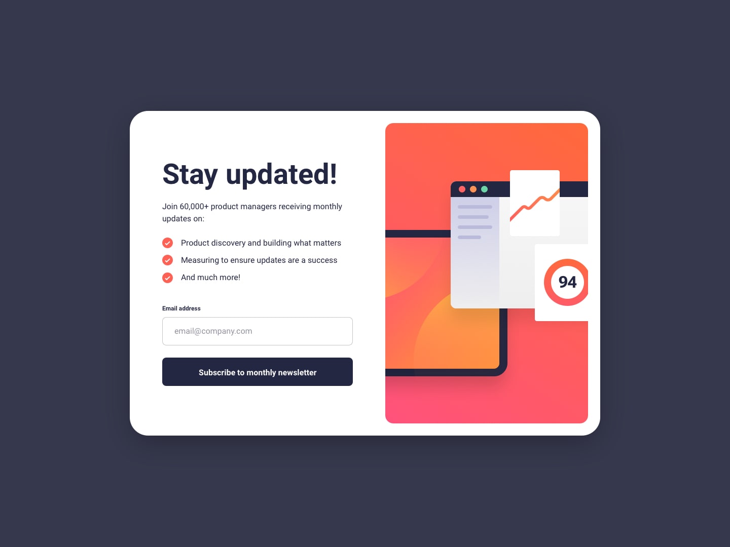  screenshot of news letter Sign-Up project.